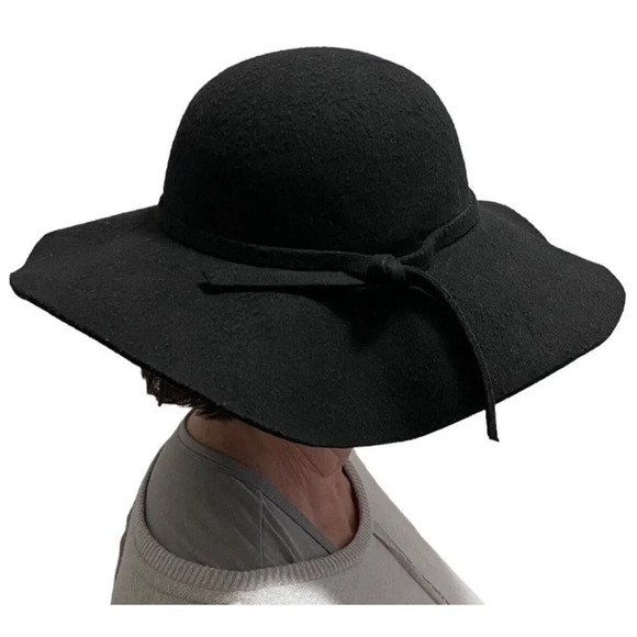 vintage THE HATTER COMPANY black felt wide brim classic hat - Picture 2 of 11